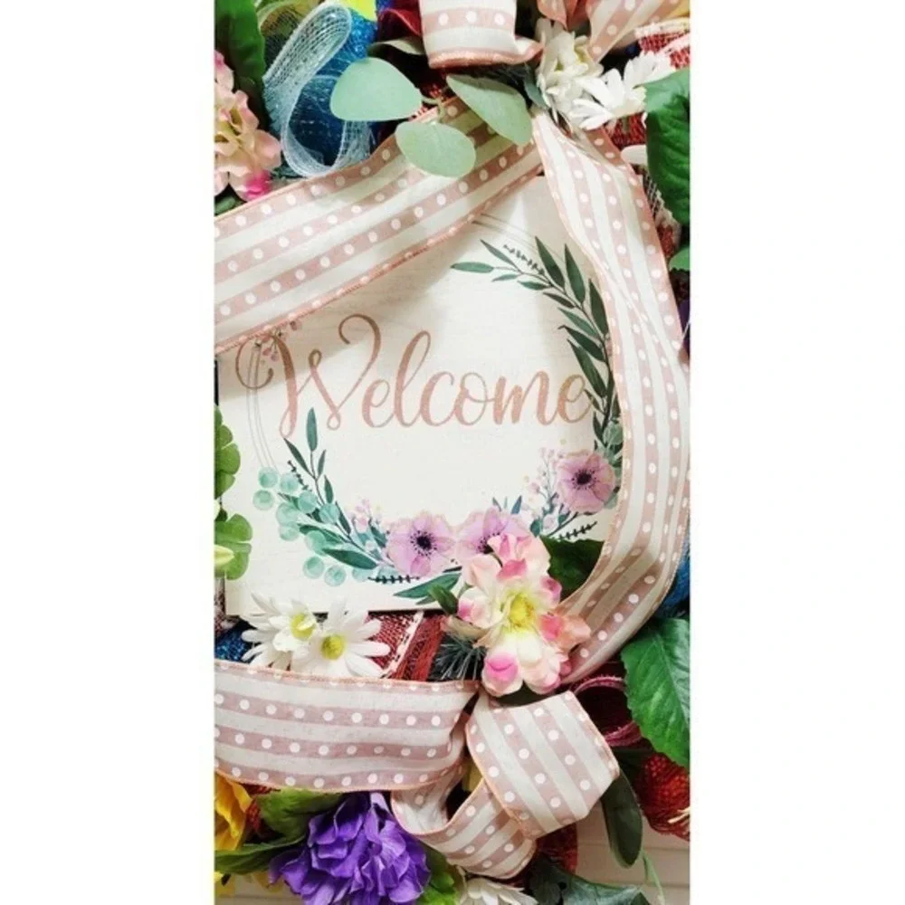 Welcome wreath for spring and summer..